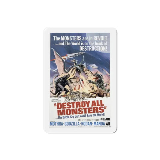 Destroy All Monsters 1969 Movie Poster Refrigerator Magnet 2 Inch - The Sticker Space