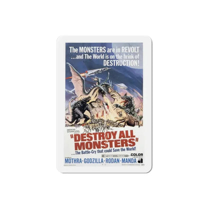 Destroy All Monsters 1969 Movie Poster Refrigerator Magnet 2 Inch - The Sticker Space