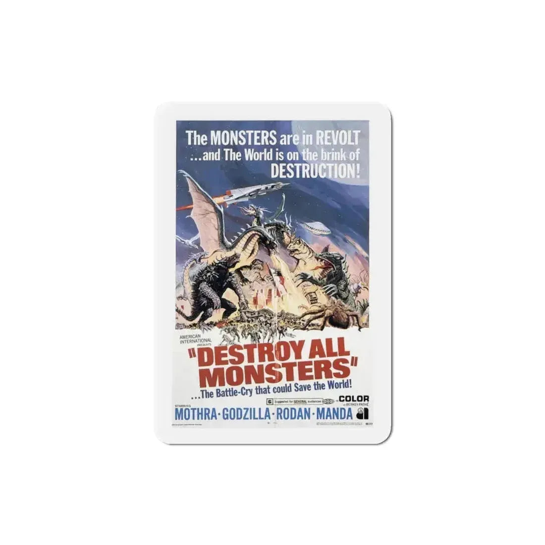 Destroy All Monsters 1969 Movie Poster Refrigerator Magnet 3 Inch - The Sticker Space