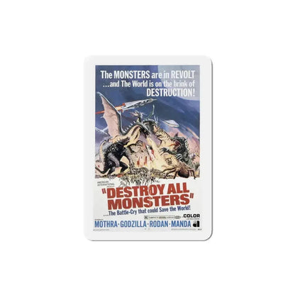 Destroy All Monsters 1969 Movie Poster Refrigerator Magnet 3 Inch - The Sticker Space