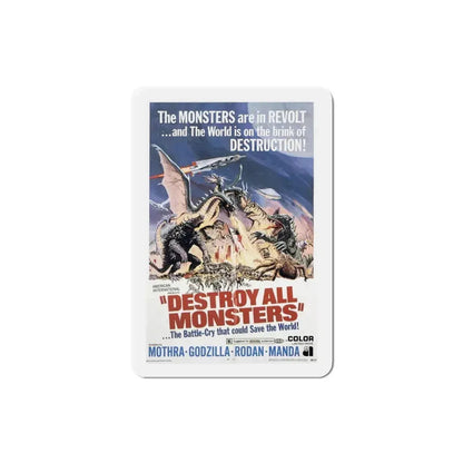 Destroy All Monsters 1969 Movie Poster Refrigerator Magnet 3 Inch - The Sticker Space
