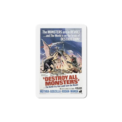 Destroy All Monsters 1969 Movie Poster Refrigerator Magnet - The Sticker Space