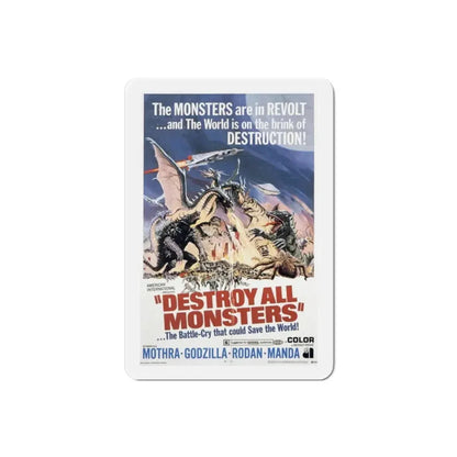 Destroy All Monsters 1969 Movie Poster Refrigerator Magnet - The Sticker Space