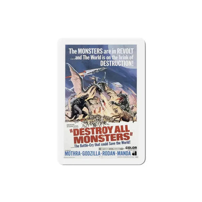 Destroy All Monsters 1969 Movie Poster Refrigerator Magnet - The Sticker Space