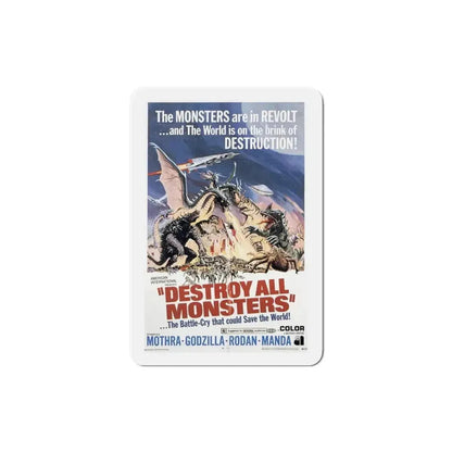 Destroy All Monsters 1969 Movie Poster Refrigerator Magnet - The Sticker Space
