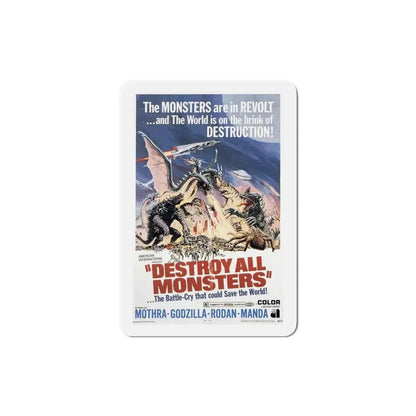 Destroy All Monsters 1969 Movie Poster Refrigerator Magnet - The Sticker Space