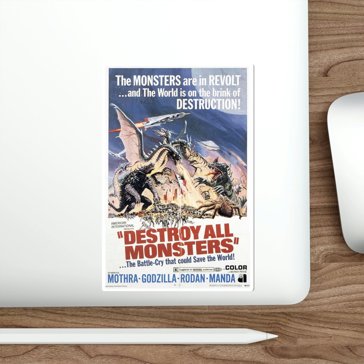 Destroy All Monsters 1969 Movie Poster STICKER Vinyl Die-Cut Decal-The Sticker Space