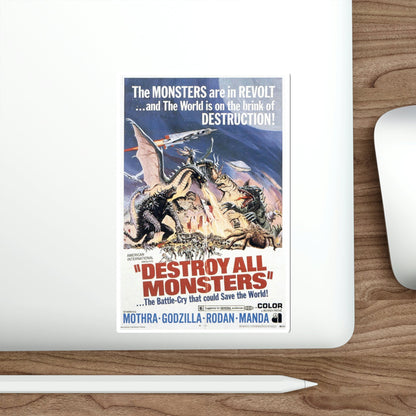 Destroy All Monsters 1969 Movie Poster STICKER Vinyl Die-Cut Decal-The Sticker Space
