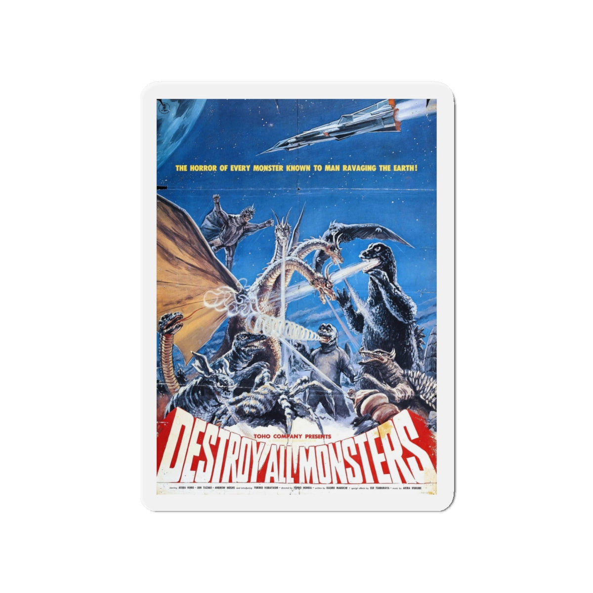 DESTROY ALL MONSTERS (2) GODZILLA 1968 Movie Poster - Die-Cut Magnet-4" x 4"-The Sticker Space