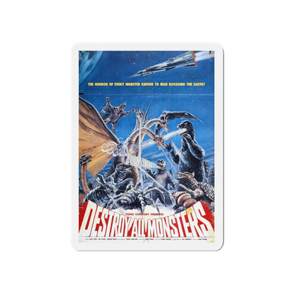 DESTROY ALL MONSTERS (2) GODZILLA 1968 Movie Poster - Die-Cut Magnet-5" x 5"-The Sticker Space