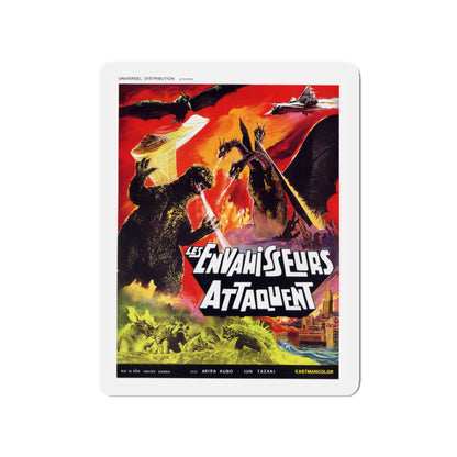 DESTROY ALL MONSTERS (FRENCH GODZILLA) 1968 Movie Poster - Die-Cut Magnet-3" x 3"-The Sticker Space