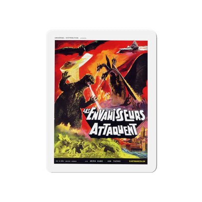 DESTROY ALL MONSTERS (FRENCH GODZILLA) 1968 Movie Poster - Die-Cut Magnet-6 × 6"-The Sticker Space