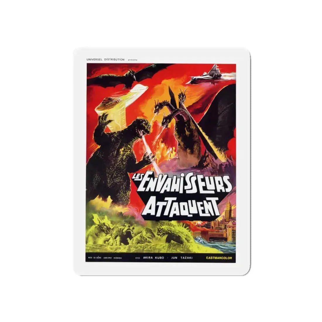 DESTROY ALL MONSTERS (FRENCH GODZILLA) 1968 Movie Poster - Refrigerator Magnet 5 Inch - The Sticker Space