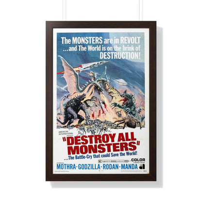 DESTROY ALL MONSTERS (GODZILLA) 1968 - Framed Movie Poster-20" x 30"-The Sticker Space