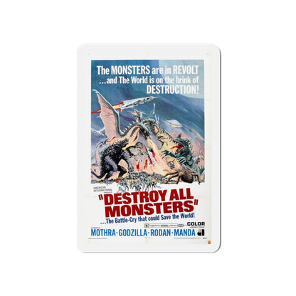 DESTROY ALL MONSTERS (GODZILLA) 1968 Movie Poster - Die-Cut Magnet-6 × 6"-The Sticker Space