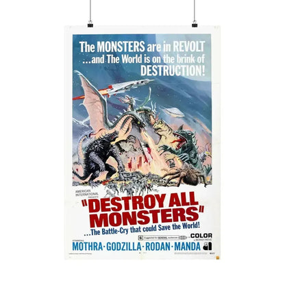 DESTROY ALL MONSTERS (GODZILLA) 1968 - Paper Movie Poster 20″ x 30″ Matte - The Sticker Space