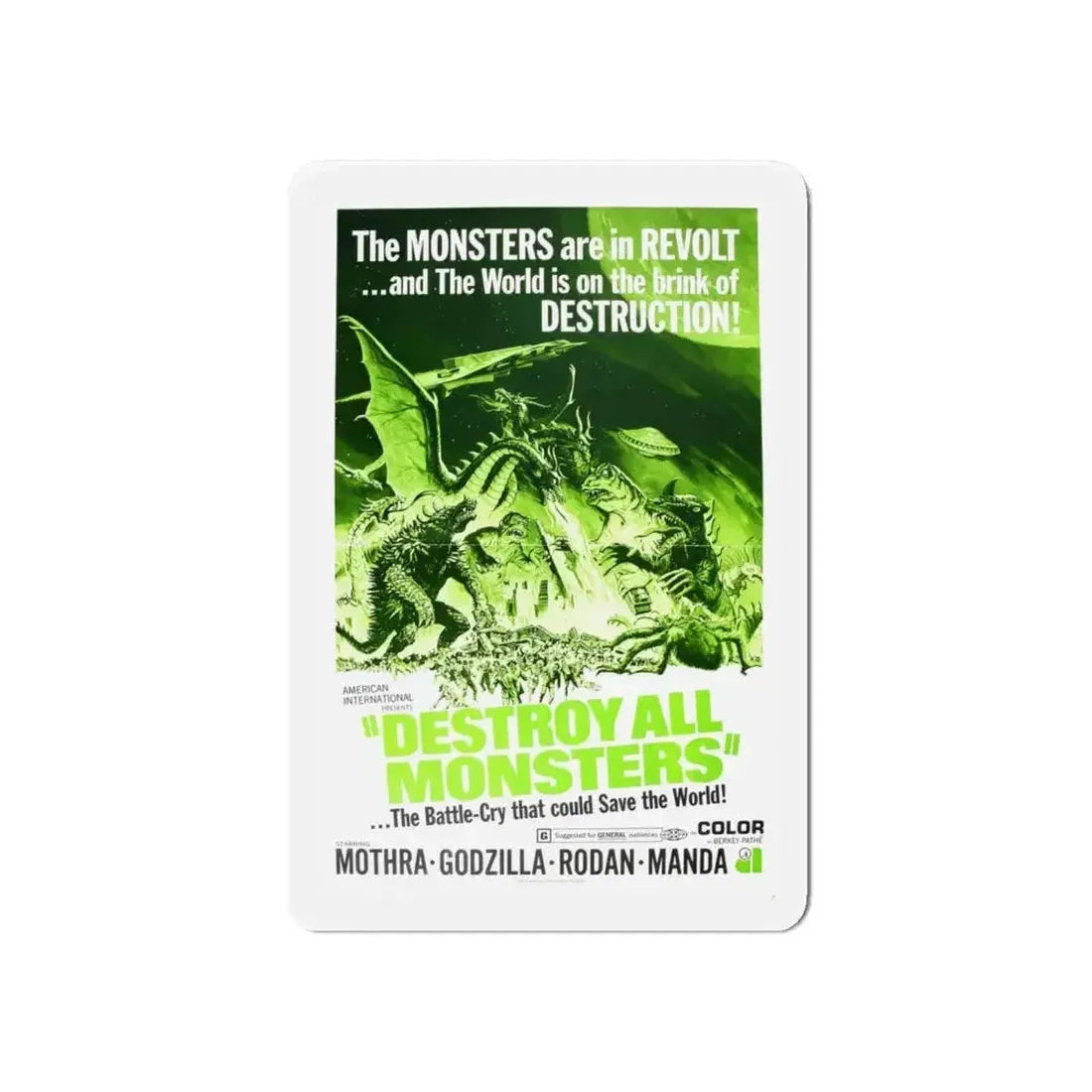 DESTROY ALL MONSTERS (GODZILLA) 2 1968 Movie Poster - Refrigerator Magnet - The Sticker Space