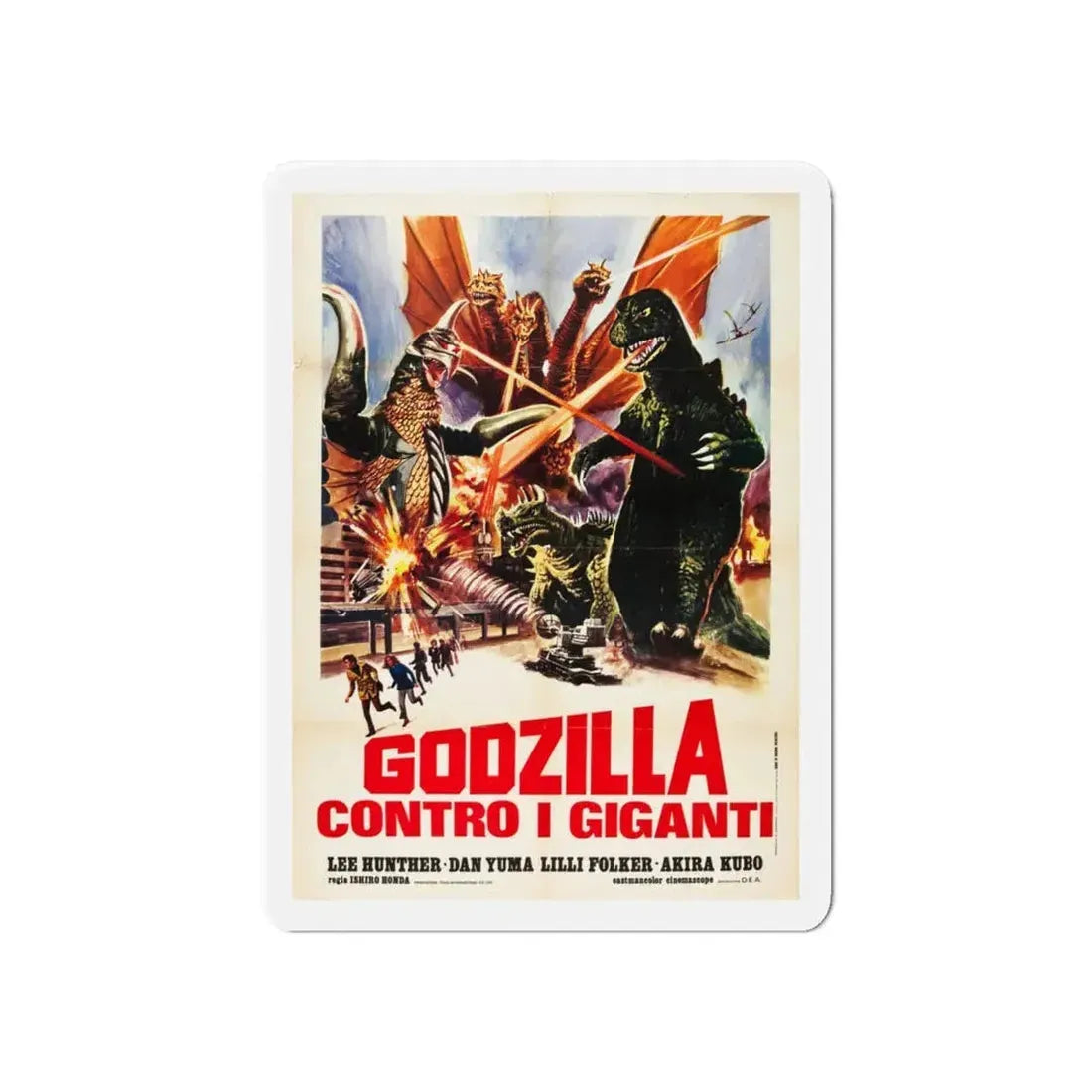 DESTROY ALL MONSTERS (GODZILLA) 3 1968 Movie Poster - Refrigerator Magnet 6 Inch - The Sticker Space
