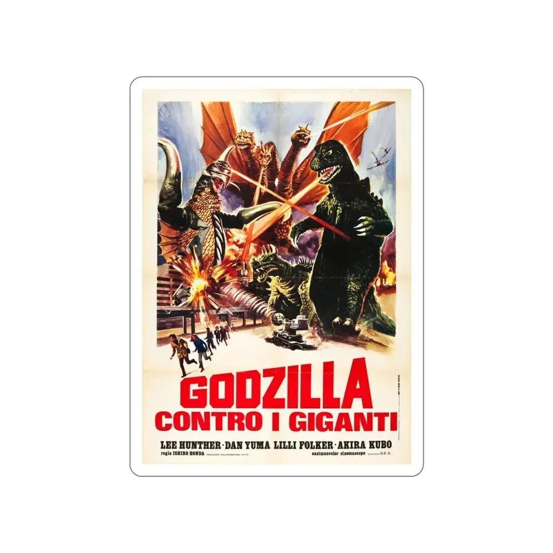 DESTROY ALL MONSTERS (GODZILLA) 3 1968 Movie Poster STICKER Vinyl Die-Cut Decal 5 Inch - The Sticker Space