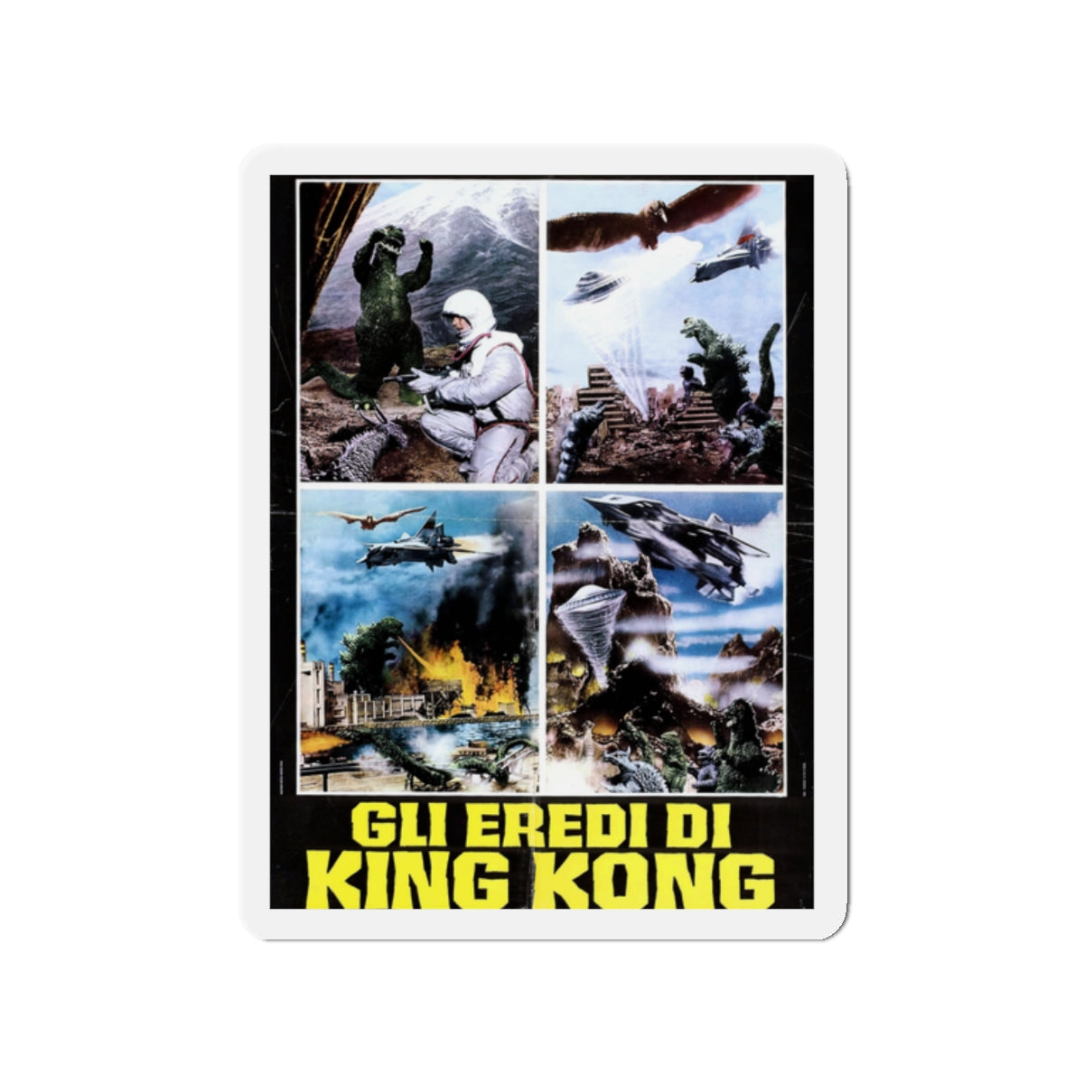 DESTROY ALL MONSTERS (GODZILLA) (ITALIAN) 1968 Movie Poster - Die-Cut Magnet-2" x 2"-The Sticker Space