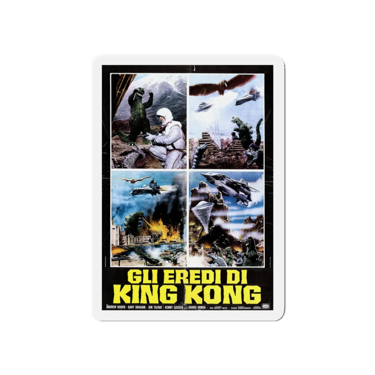 DESTROY ALL MONSTERS (GODZILLA) (ITALIAN) 1968 Movie Poster - Die-Cut Magnet-5" x 5"-The Sticker Space