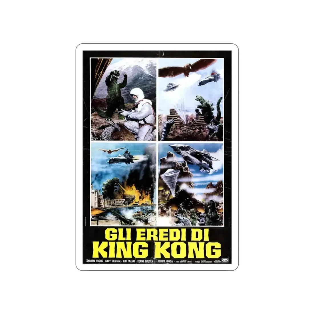 DESTROY ALL MONSTERS (GODZILLA) (ITALIAN) 1968 Movie Poster STICKER Vinyl Die-Cut Decal 3 Inch - The Sticker Space