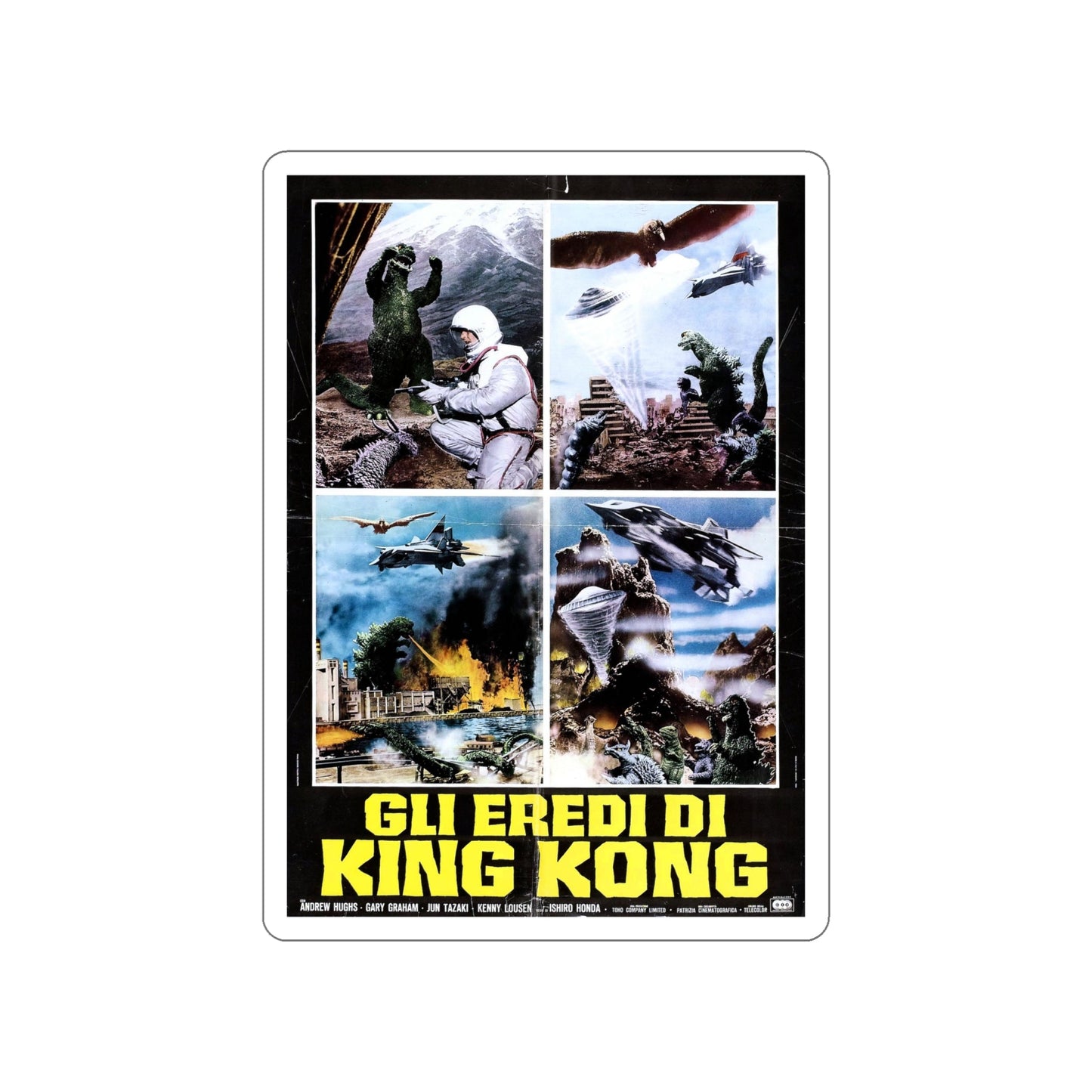 DESTROY ALL MONSTERS (GODZILLA) (ITALIAN) 1968 Movie Poster STICKER Vinyl Die-Cut Decal-6 Inch-The Sticker Space