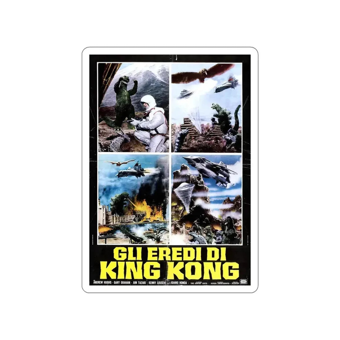DESTROY ALL MONSTERS (GODZILLA) (ITALIAN) 1968 Movie Poster STICKER Vinyl Die-Cut Decal 6 Inch - The Sticker Space