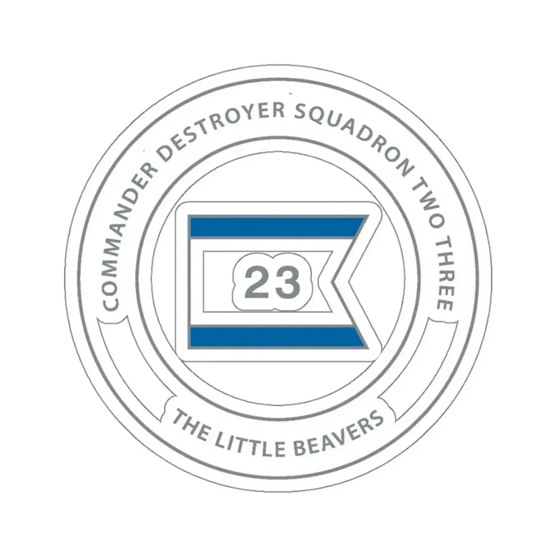 Destroyer Sq 23 COMDESRON 23 (U.S. Navy) STICKER Vinyl Kiss-Cut Decal 4 Inch White - The Sticker Space