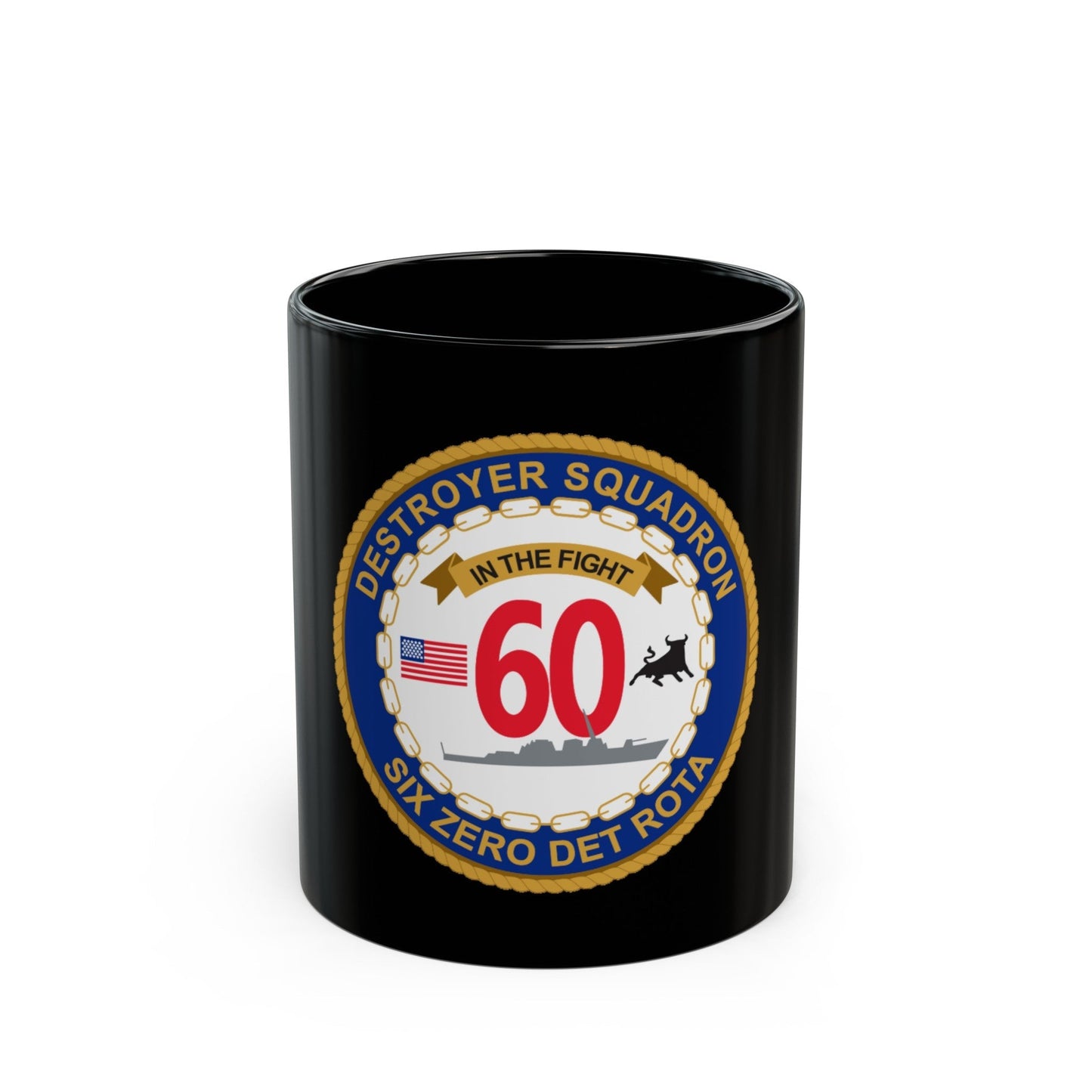 Destroyer Sq 60 Det Rota (U.S. Navy) Black Coffee Mug-11oz-The Sticker Space