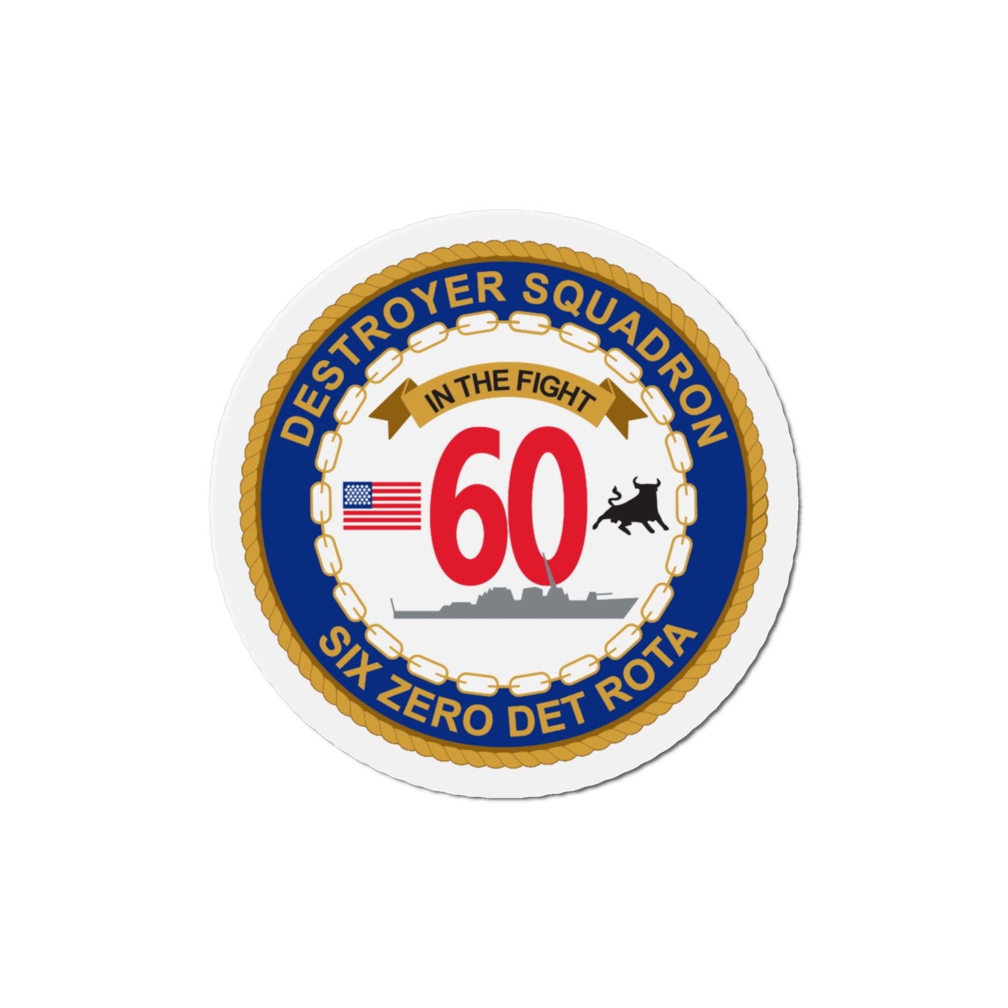 Destroyer Sq 60 Det Rota (U.S. Navy) Die-Cut Magnet-4" x 4"-The Sticker Space