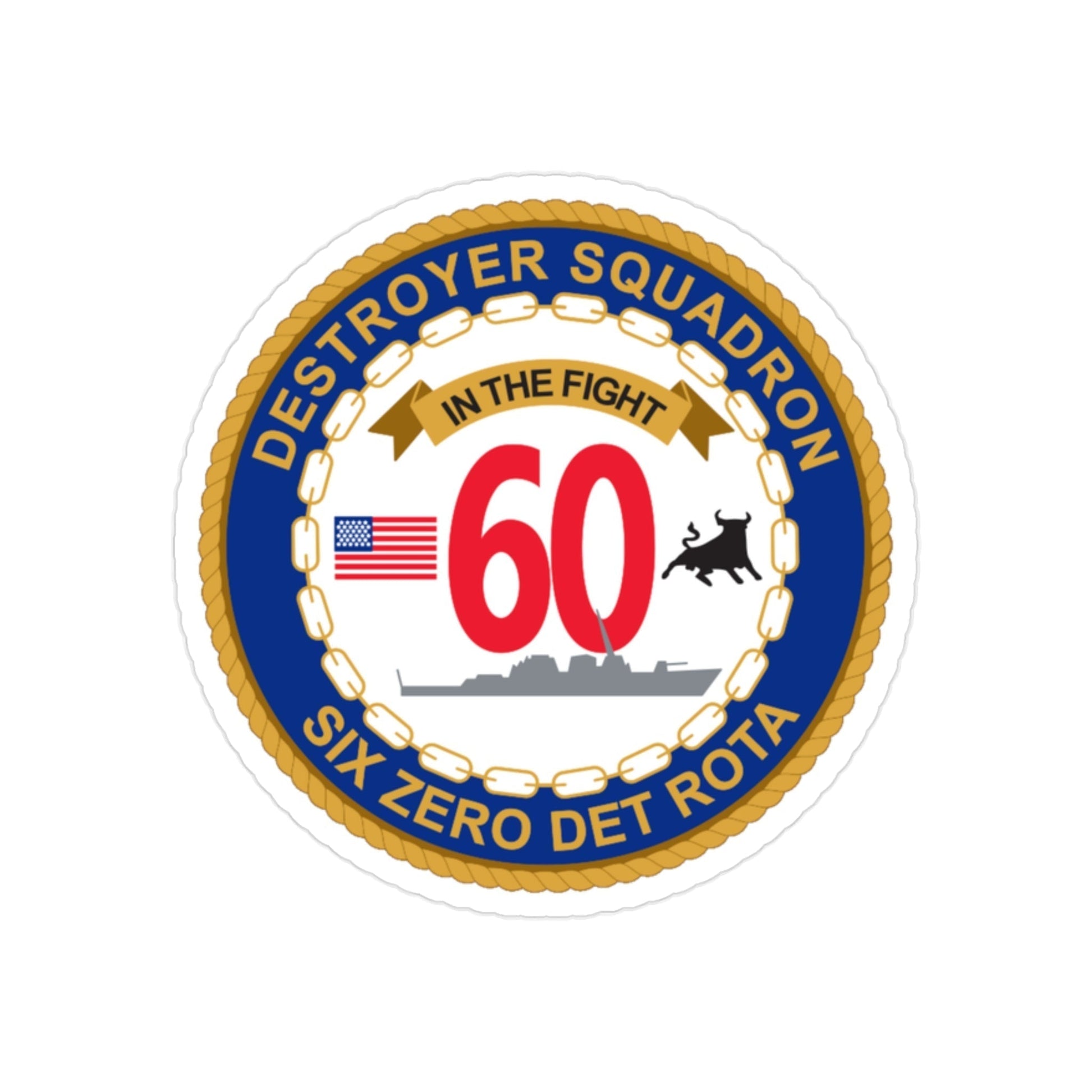 Destroyer Sq 60 Det Rota (U.S. Navy) Transparent STICKER Die-Cut Vinyl Decal-2 Inch-The Sticker Space