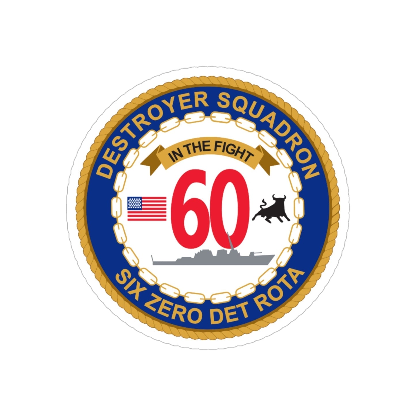 Destroyer Sq 60 Det Rota (U.S. Navy) Transparent STICKER Die-Cut Vinyl Decal-4 Inch-The Sticker Space