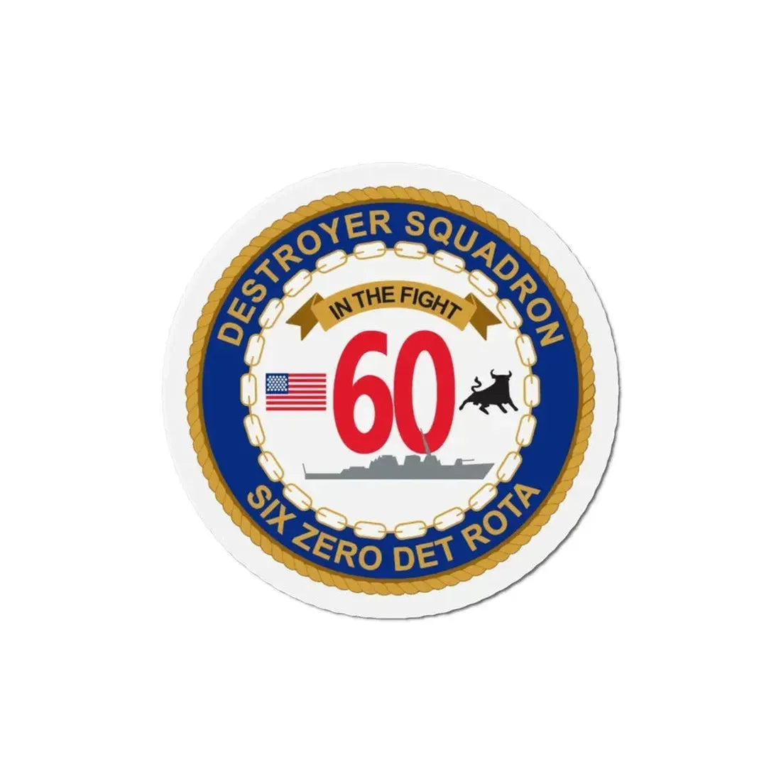 Destroyer Sq 60 Det Rota (U.S. Navy) Refrigerator Magnet 4 Inch - The Sticker Space