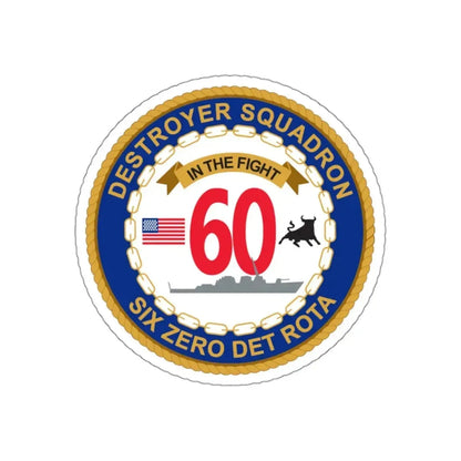 Destroyer Sq 60 Det Rota (U.S. Navy) STICKER Vinyl Kiss-Cut Decal 3 Inch White - The Sticker Space