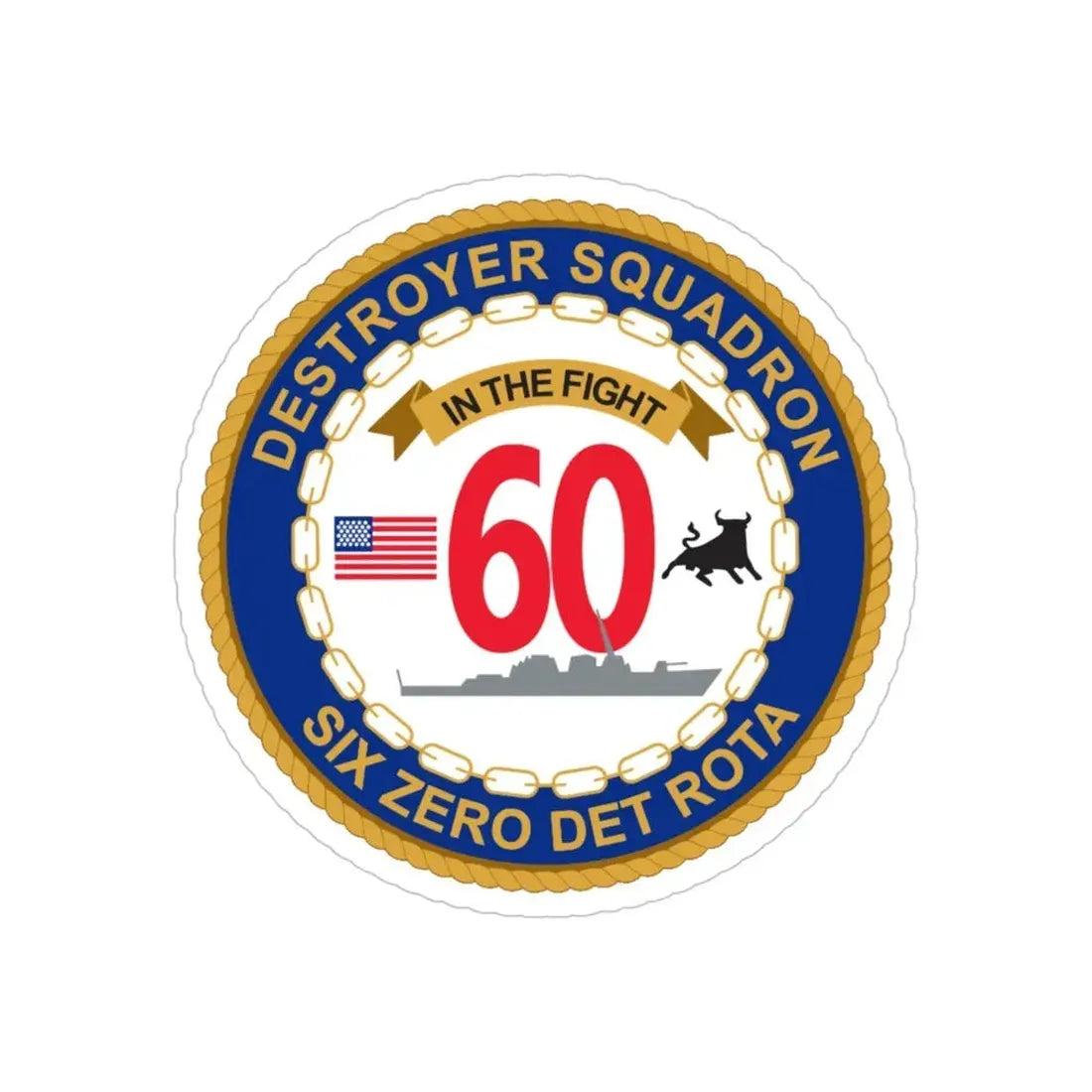 Destroyer Sq 60 Det Rota (U.S. Navy) Transparent STICKER Die-Cut Vinyl Decal 4 Inch Transparent - The Sticker Space
