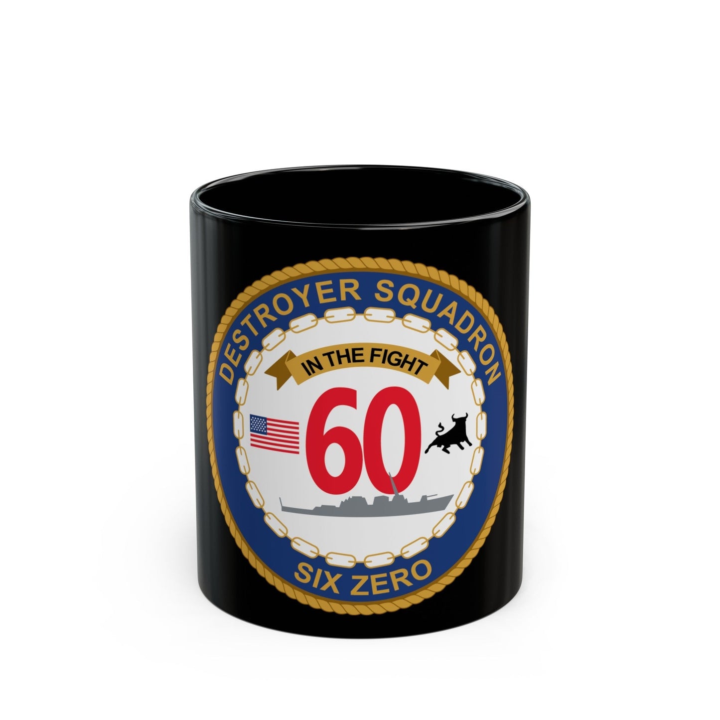 Destroyer Sq 60 (U.S. Navy) Black Coffee Mug-11oz-The Sticker Space