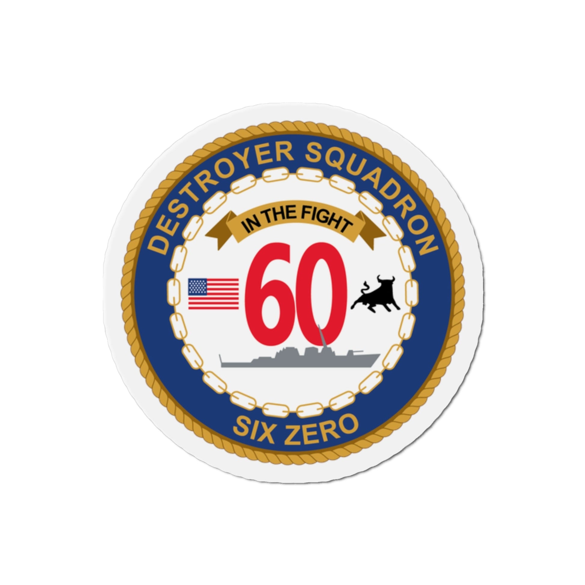 Destroyer Sq 60 (U.S. Navy) Die-Cut Magnet-2" x 2"-The Sticker Space