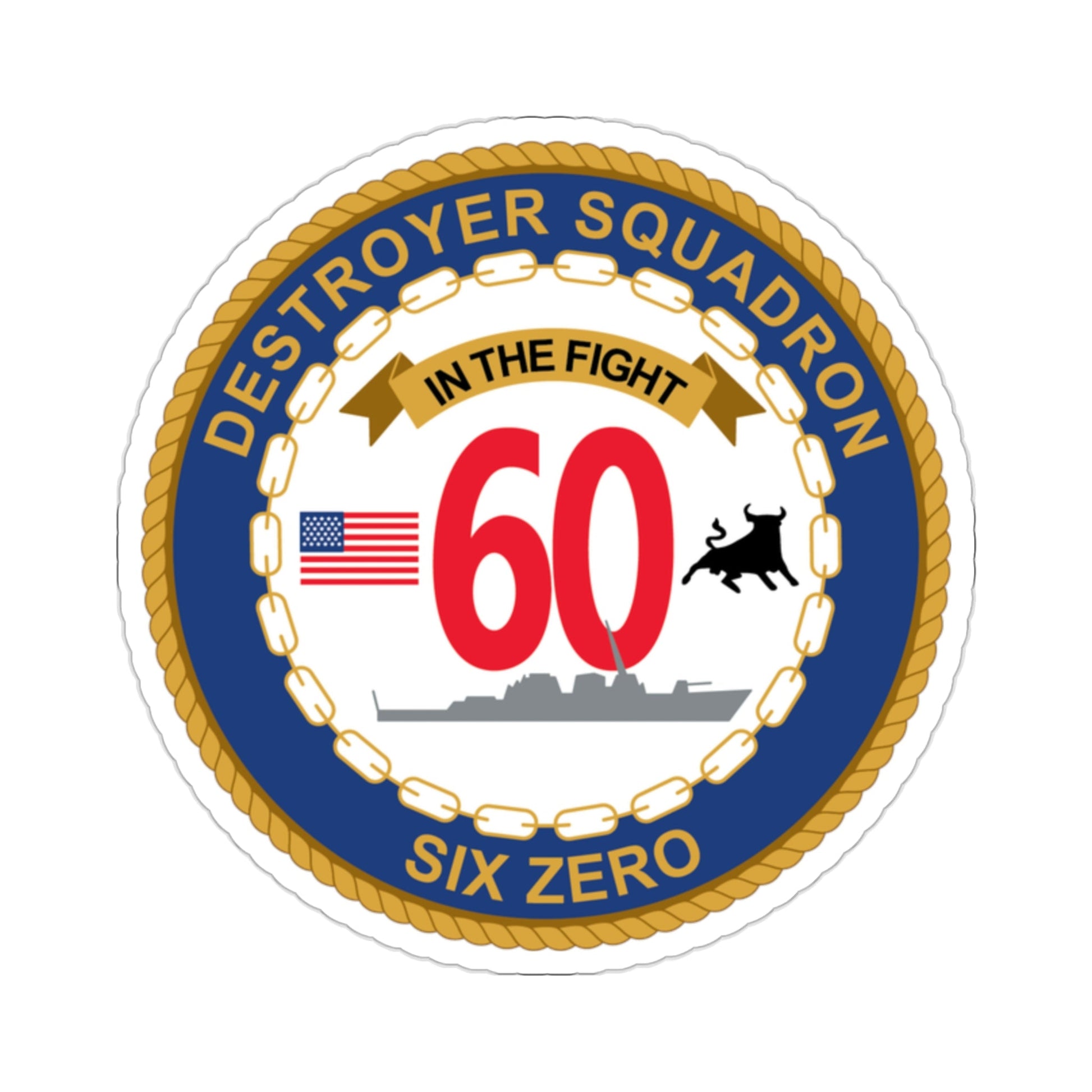 Destroyer Sq 60 (U.S. Navy) STICKER Vinyl Die-Cut Decal-2 Inch-The Sticker Space