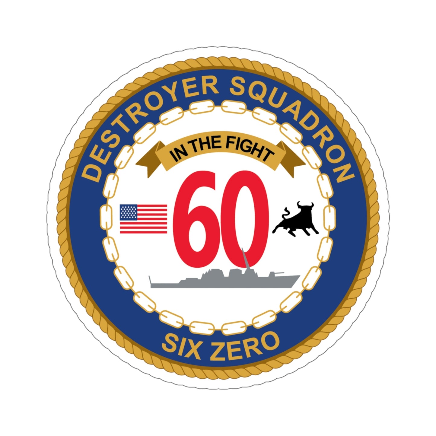 Destroyer Sq 60 (U.S. Navy) STICKER Vinyl Die-Cut Decal-5 Inch-The Sticker Space