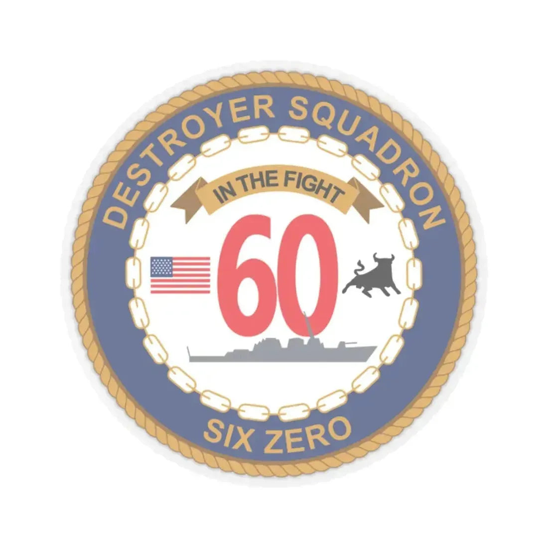Destroyer Sq 60 (U.S. Navy) STICKER Vinyl Kiss-Cut Decal 2 Inch Transparent - The Sticker Space
