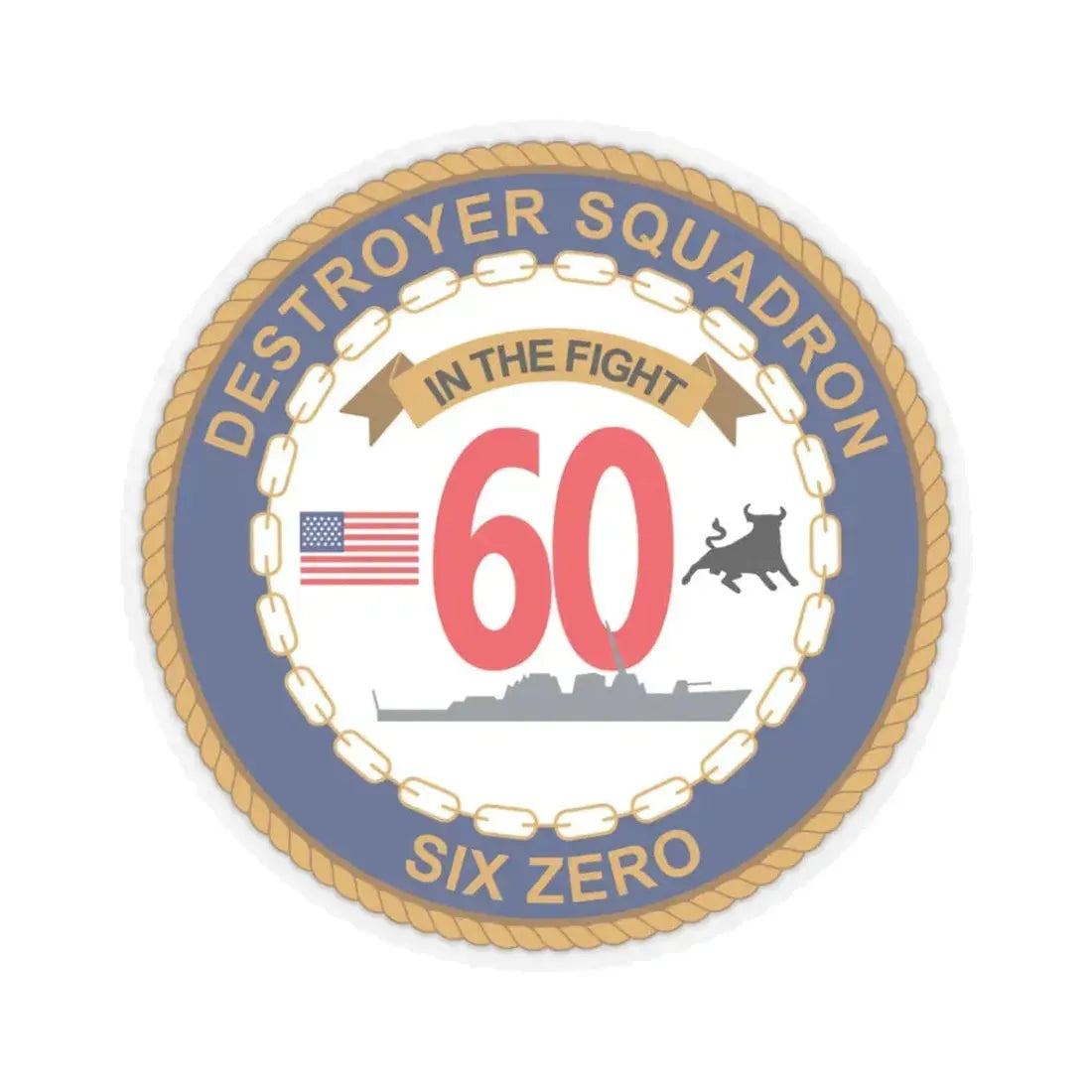 Destroyer Sq 60 (U.S. Navy) STICKER Vinyl Kiss-Cut Decal 3 Inch Transparent - The Sticker Space