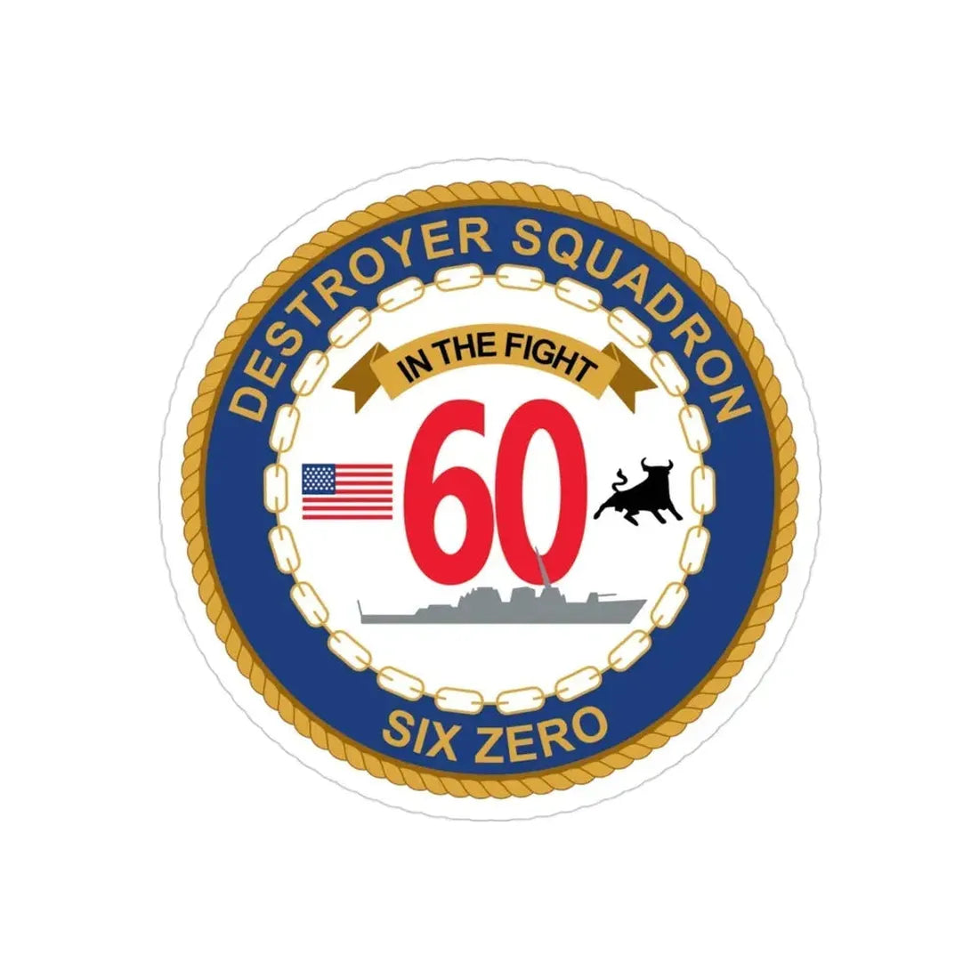 Destroyer Sq 60 (U.S. Navy) Transparent STICKER Die-Cut Vinyl Decal 3 Inch Transparent - The Sticker Space