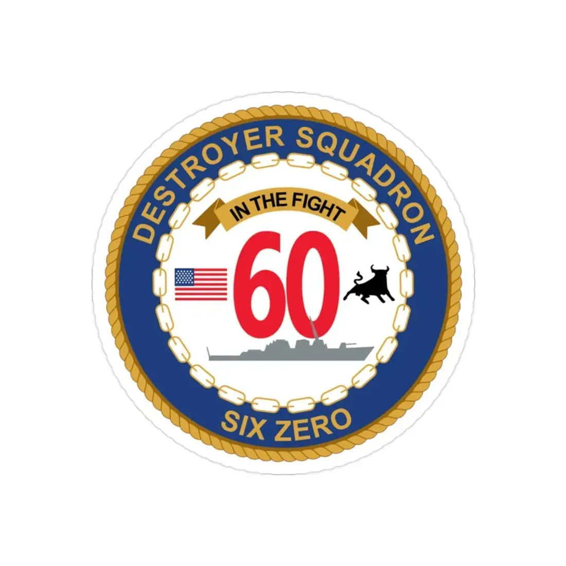 Destroyer Sq 60 (U.S. Navy) Transparent STICKER Die-Cut Vinyl Decal - The Sticker Space