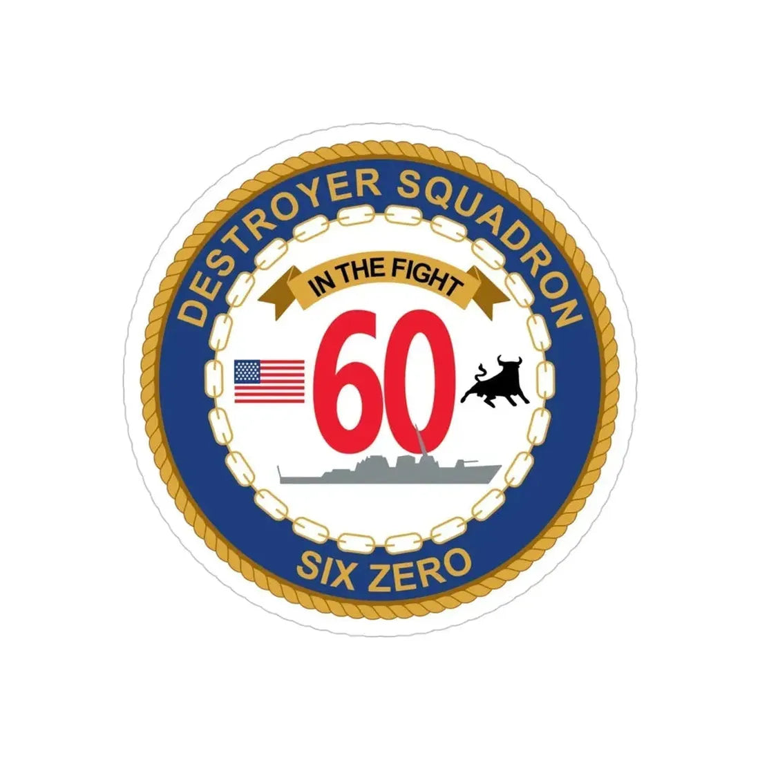 Destroyer Sq 60 (U.S. Navy) Transparent STICKER Die-Cut Vinyl Decal - The Sticker Space