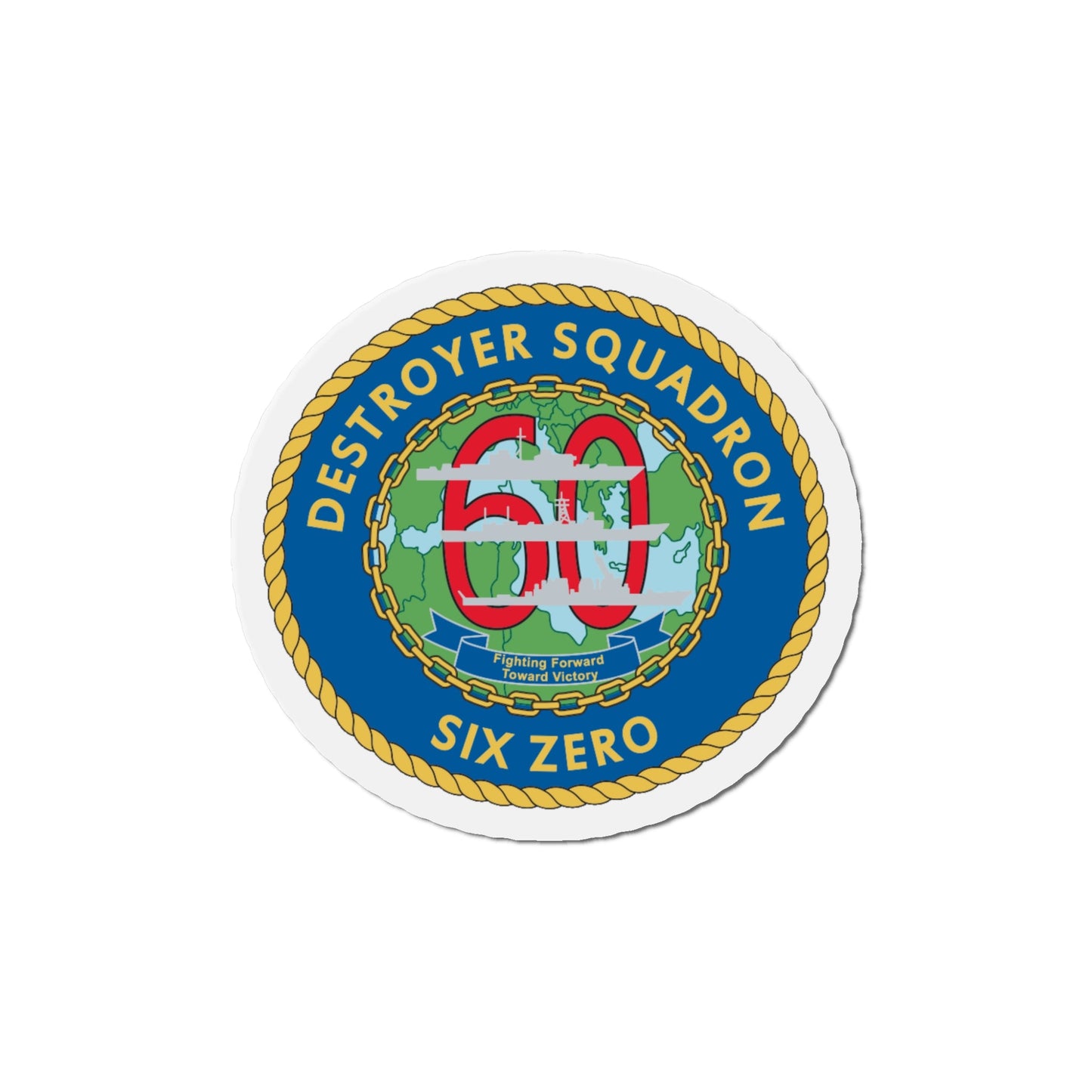 Destroyer Sq 60 v2 (U.S. Navy) Die-Cut Magnet-5" x 5"-The Sticker Space