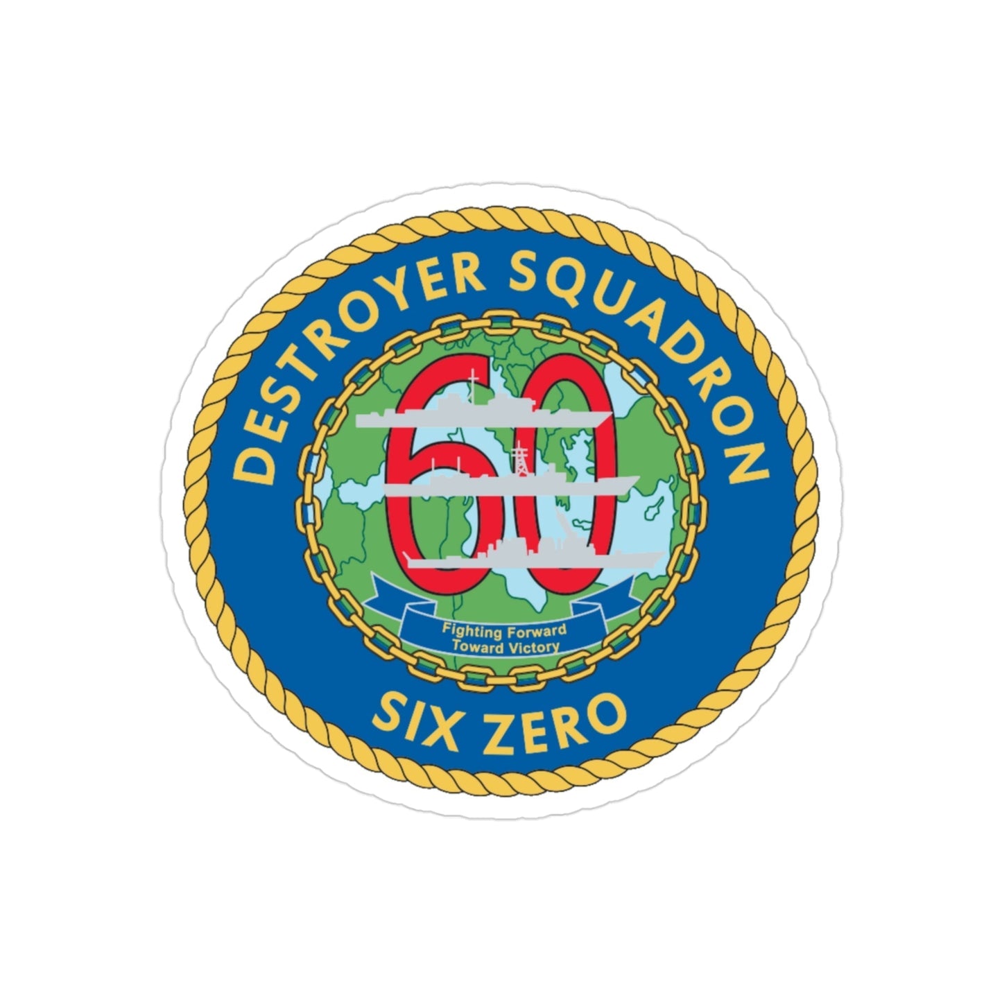 Destroyer Sq 60 v2 (U.S. Navy) Transparent STICKER Die-Cut Vinyl Decal-3 Inch-The Sticker Space