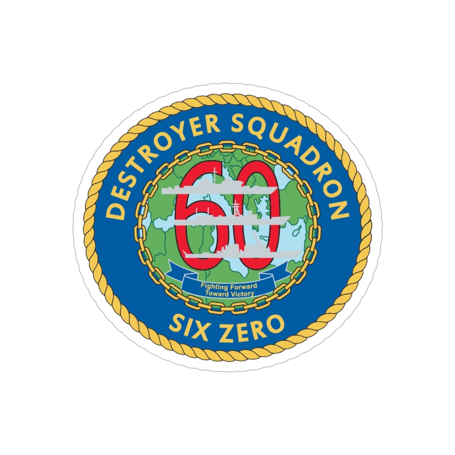 Destroyer Sq 60 v2 (U.S. Navy) Transparent STICKER Die-Cut Vinyl Decal-6 Inch-The Sticker Space