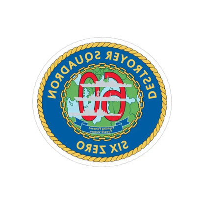 Destroyer Sq 60 v2 (U.S. Navy) REVERSE PRINT Transparent Die-Cut STICKER 3 Inch Die-Cut Transparent - The Sticker Space