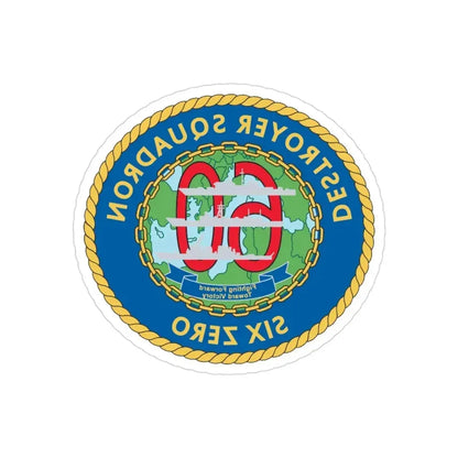 Destroyer Sq 60 v2 (U.S. Navy) REVERSE PRINT Transparent Die-Cut STICKER - The Sticker Space